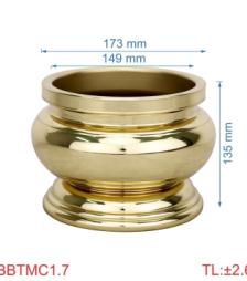 Bát hương trơn miệng cạnh 1T7