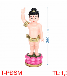 Tượng Phật Đảng Sanh Chỉ Thiên Màu