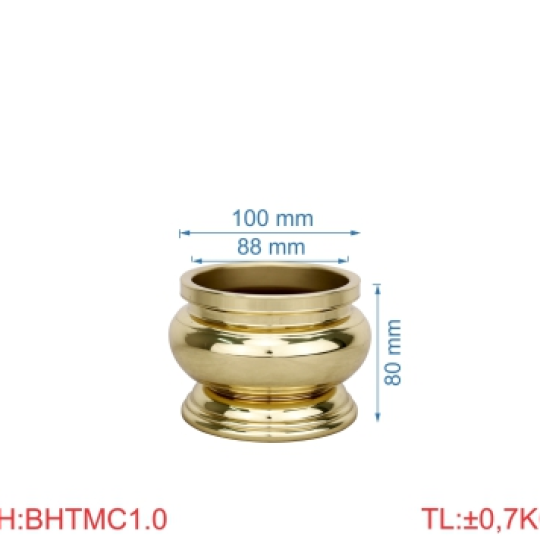 Bát hương trơn miệng cạnh 1T0