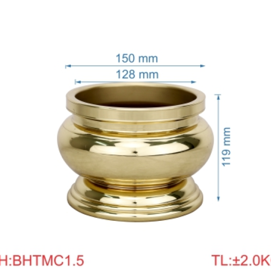 Bát hương trơn miệng cạnh 1T5