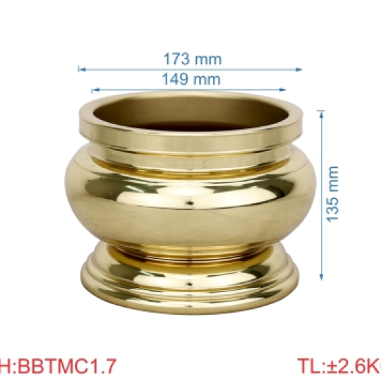 Bát hương trơn miệng cạnh 1T7