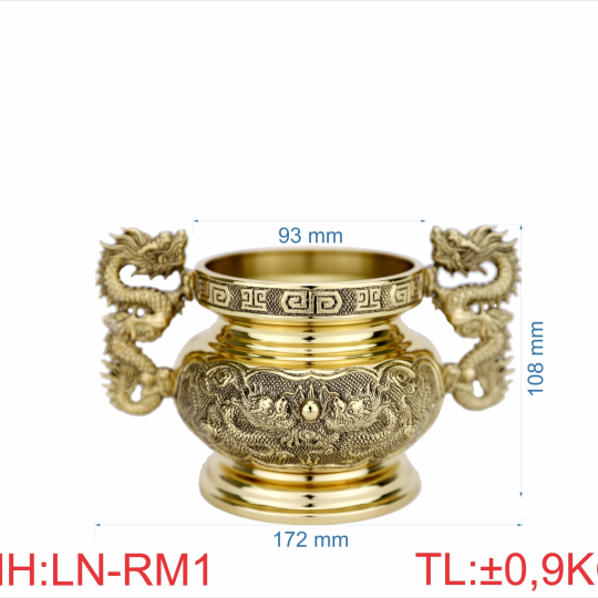 Lư nhang đồng tai dầy 1