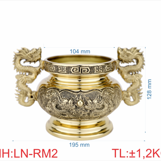 Lư nhang đồng tai dầy 2