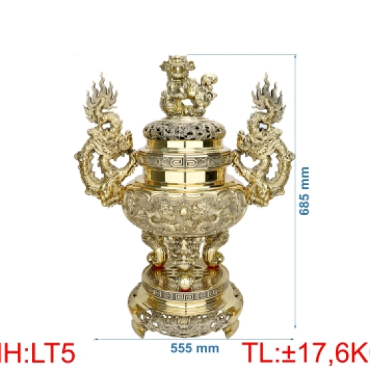 Đỉnh lư tròn quay rồng LT5