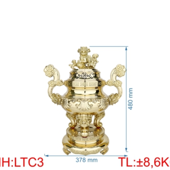 Đỉnh lư tròn cổ truyền LTC3
