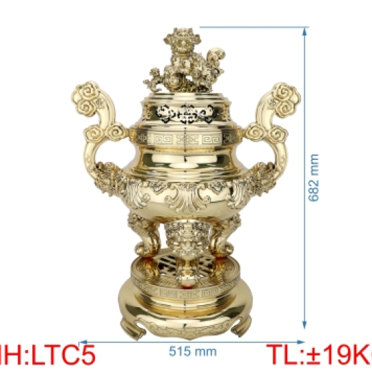 Đỉnh lư tròn cổ truyền LTC56