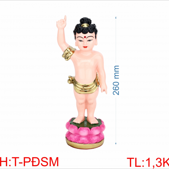 Tượng Phật Đảng Sanh Chỉ Thiên Màu