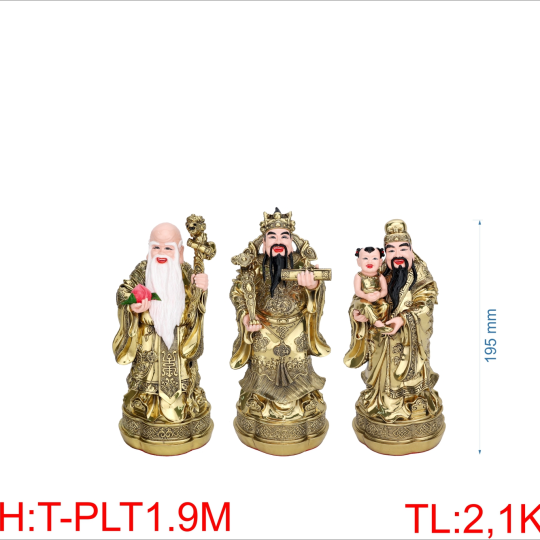 Bộ Tượng Phước Lộc Thọ 1T9 Màu