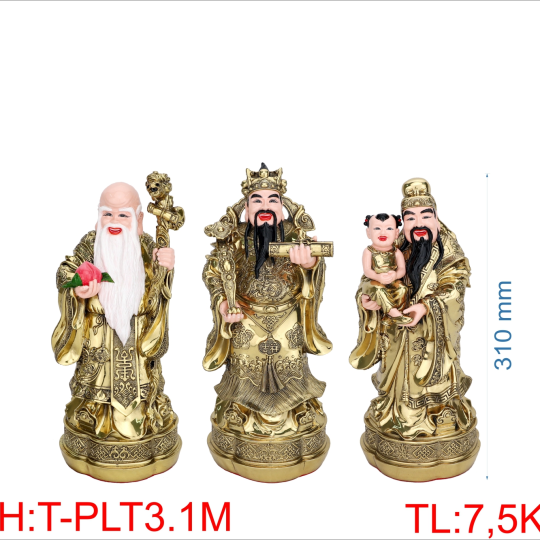 Bộ Tượng Phước Lộc Thọ 3T1 Màu