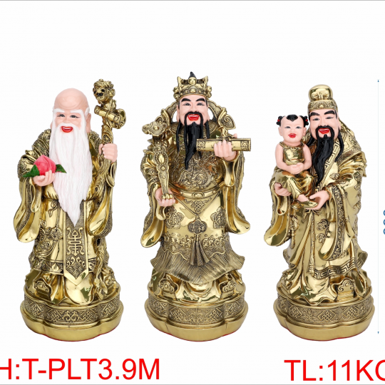 Bộ Tượng Phước Lộc Thọ 3T9 Màu