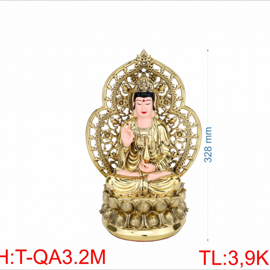 Tượng Quan Âm có hòa quang màu 3T2
