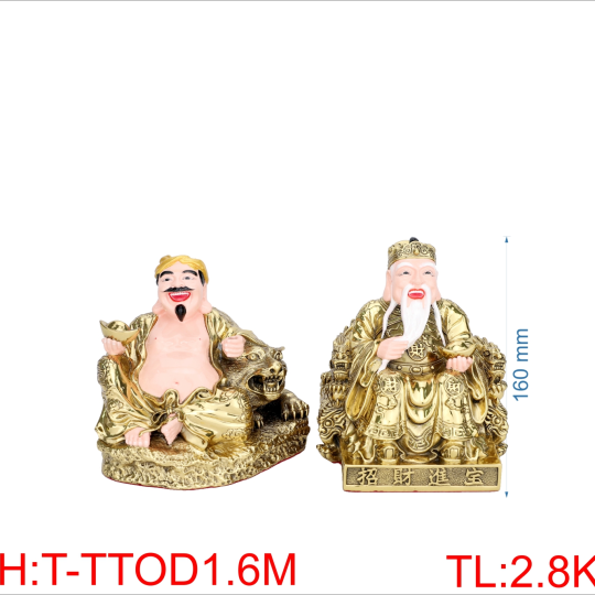 Tượng Thần Tài Ông Địa 1T6 Màu