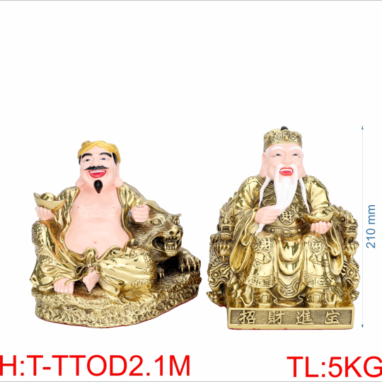 Tượng Thần Tài Ông Địa 2T1 Màu