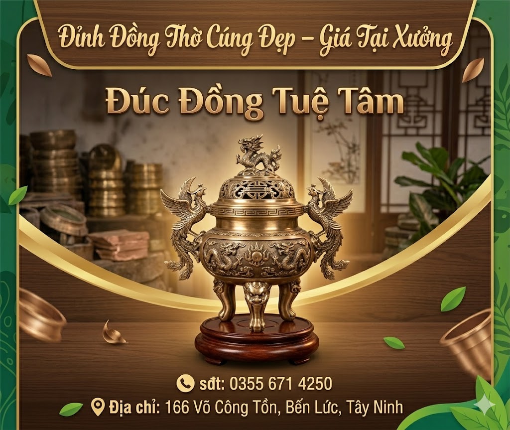 Đỉnh đồng thờ cúng đẹp - Giá tại xưởng