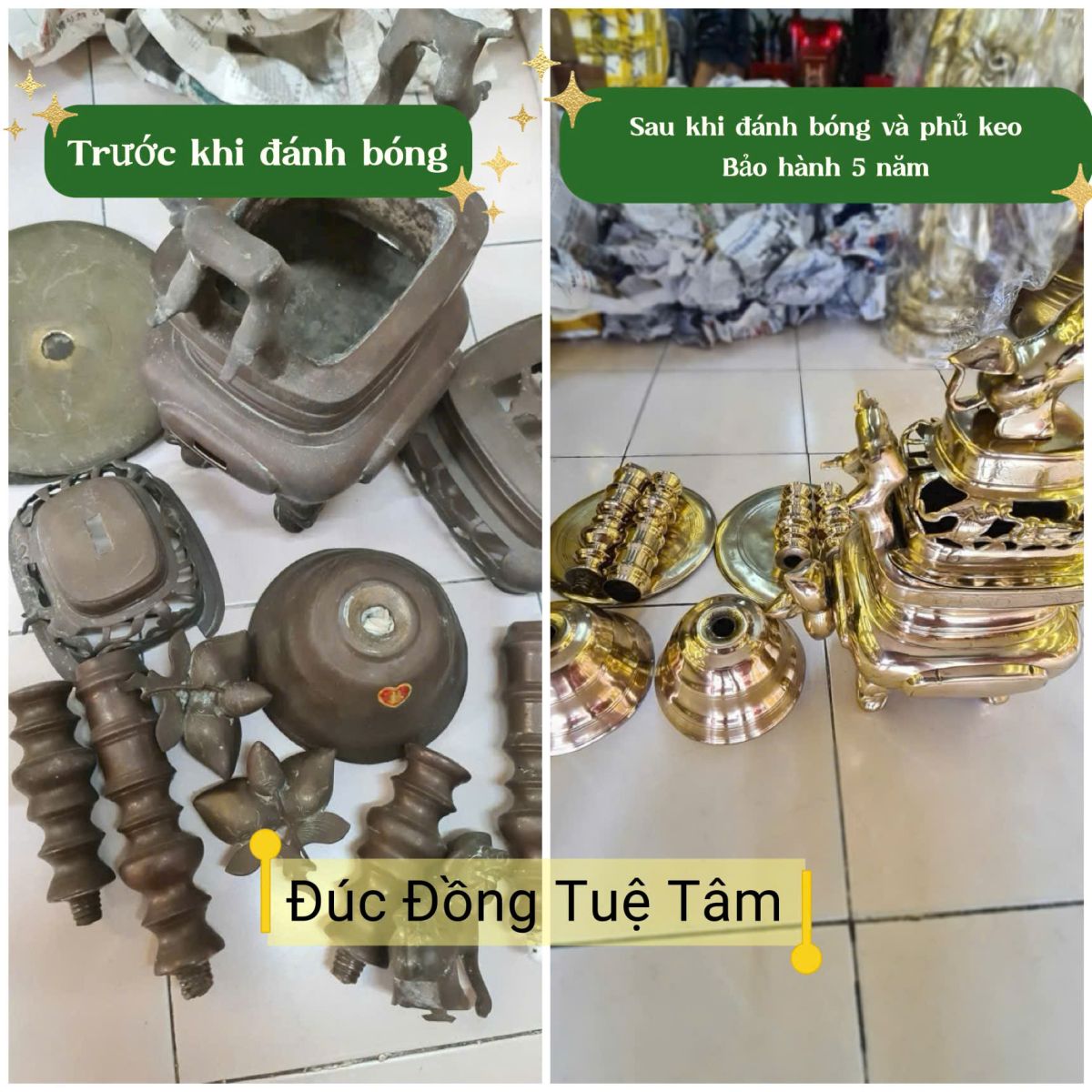 Nhận đánh bóng lư đồng